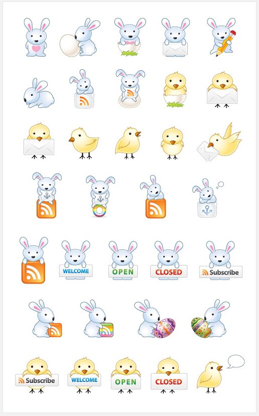 Free Easter Bunny Icons Set