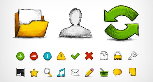 Free Hand Drawn Icons Set for Websites and Applications: 247