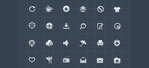Monochromatic PSD Icons: Free PSD Vector Icons
