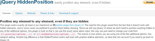Position Any Element to Any Element jQuery HiddenPosition