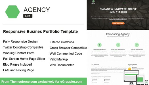 Clean Responsive HTML5 Business Portfolio Template Agency