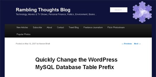 Quickly Change the WordPress MySQL Database Table Prefix
