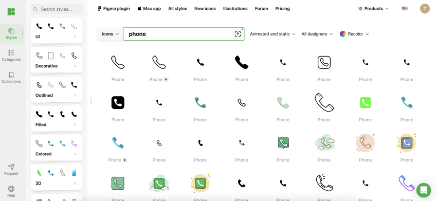 phone icons