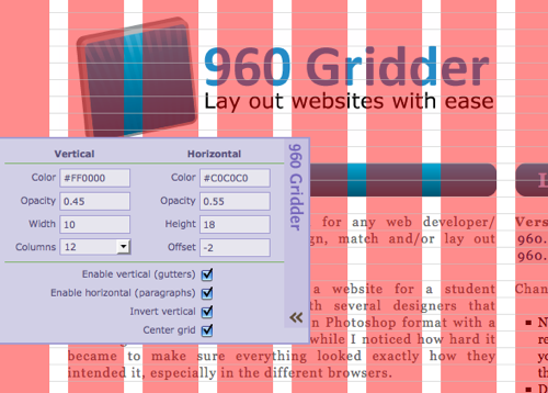 Grid Layout Design Tool for Designers & Developers - 960 Gridder