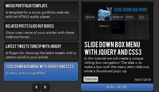 jQuery News Previewer With Thumbnails 