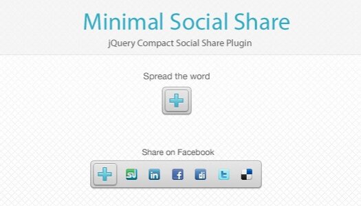 Minimal Social Sharing and Bookmarking jQuery Plugin