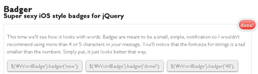 iOS Style Badges for jQuery: Badger