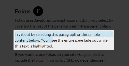emphasize-anything-you-select-with-javascript-fokus