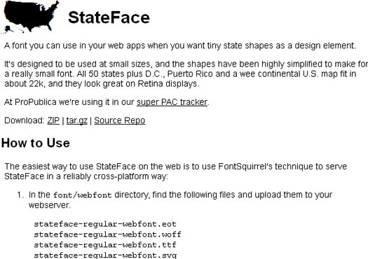 Tiny State Shapes Web Font StateFace