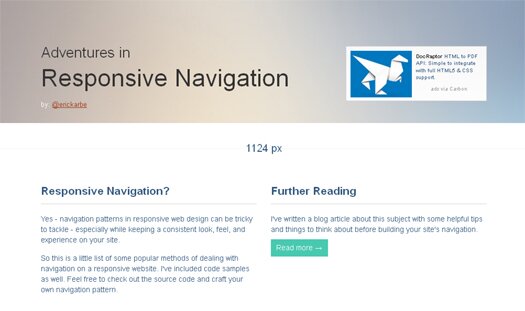 Responsive Navigation Patterns - Adventures in Responsive Navigation