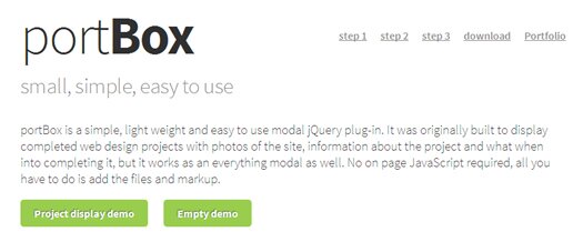 Simple, Light weight and Easy to Use Modal jQuery Plugin - portBox
