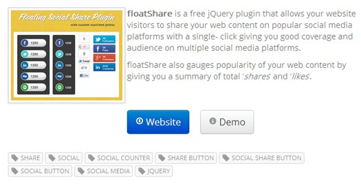 floatShare – jQuery Floating Social Share Plugin