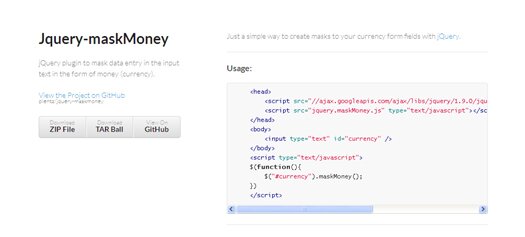 maskMoney – jQuery Plugin to Mask Input as Currency