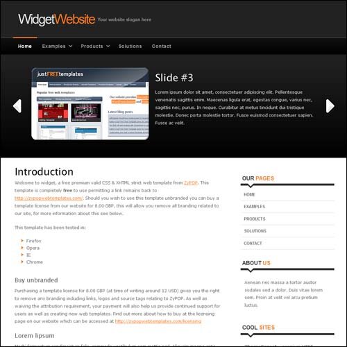 widget-free-css-html-template