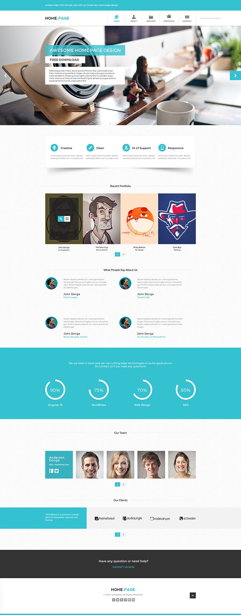 Create A Website For Free With Home Page PSD Website Template